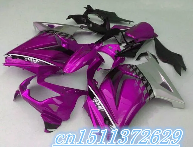 

Ninja 250R 08-12 для Kawasaki ZX250R 2008-2012, спортивные Недорогие Обтекатели для мотоциклов с фиолетовым серым пламенем (литьё под давлением)