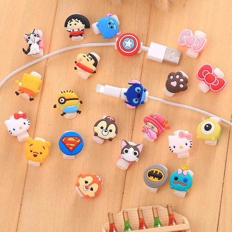 Cartoon Cable Protector for iphone Xr X XS Max Case cable Winder Cover Organizer For Huawei Mate 20 lite P20 USB Charging |