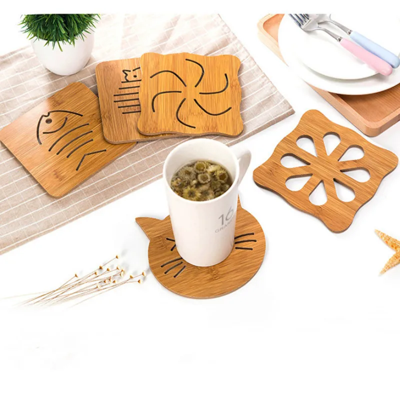 

Anti-scalding 6 inch Bamboo Heat Resistant Trivet Mat Hot Pot Holder Teapot Trivet Pad Coaster Table Placemat CoffeeTea Placemat