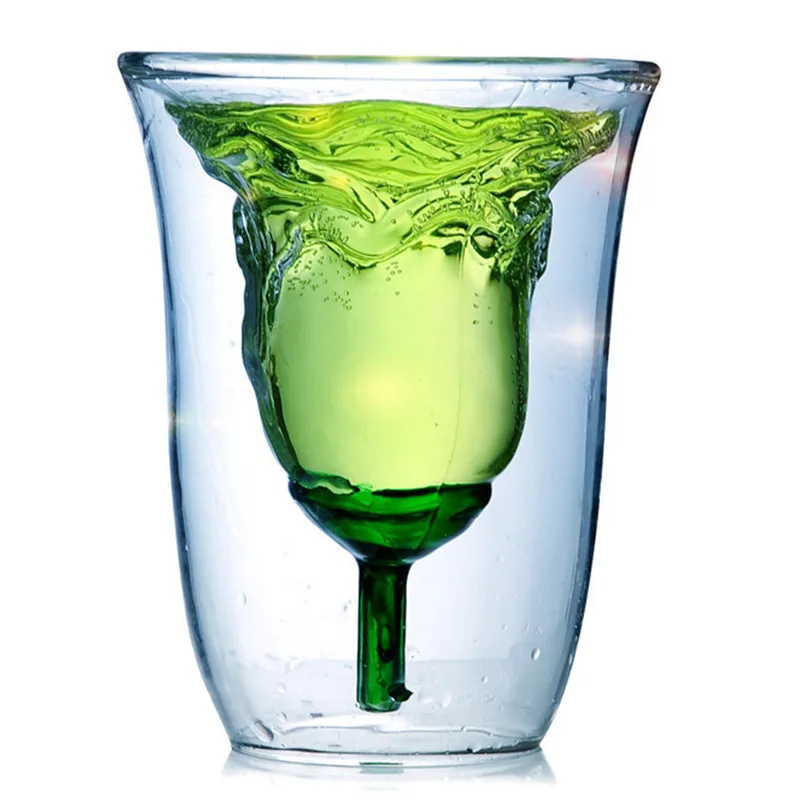 Бумажная коробка посылка 180 мл Роза с двойными стенками Стеклянная чашка/Роза