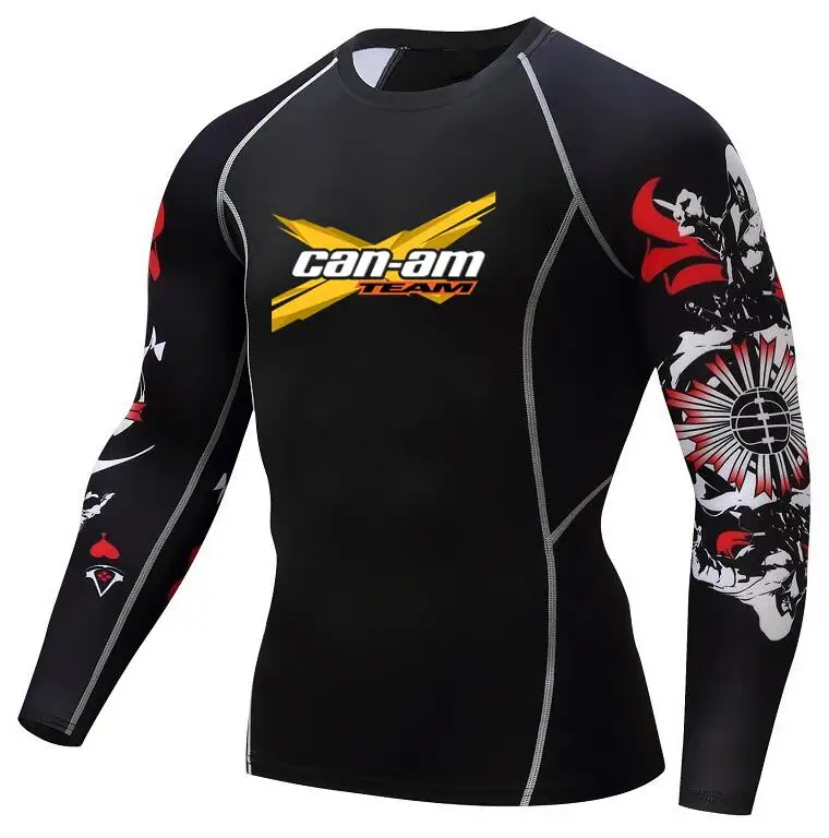 BRP Can-am Мужская футболка Stampe Compressione для бодибилдинга Maniche Lunghe MMA Crossfit Esercizio Allena