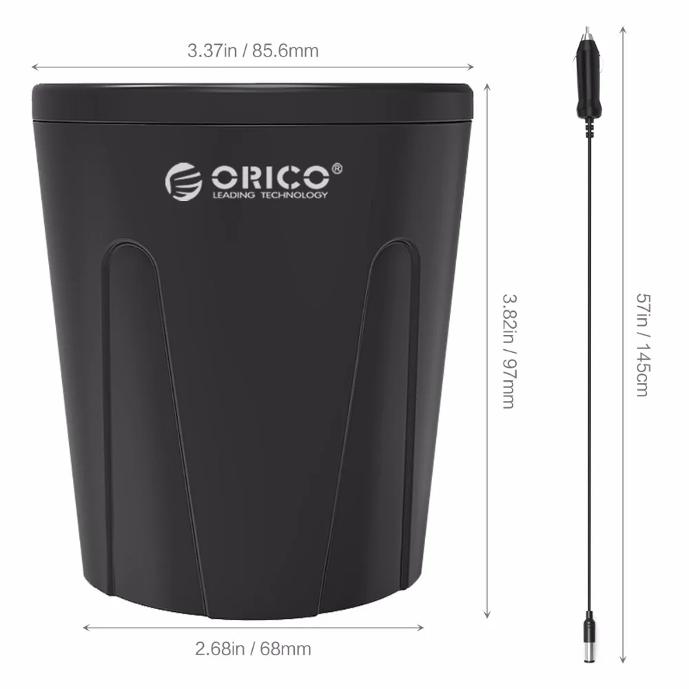 Автомобильное зарядное устройство ORICO 2 порта прикуриватель и 3 Смарт USB для