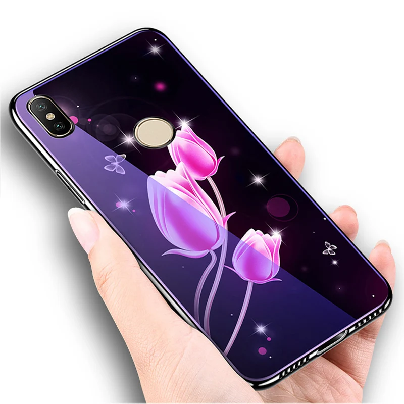 Для xiaomi mi Mix 2 s чехол-накладка из синего закаленного стекла для Mix2s чехлы телефонов