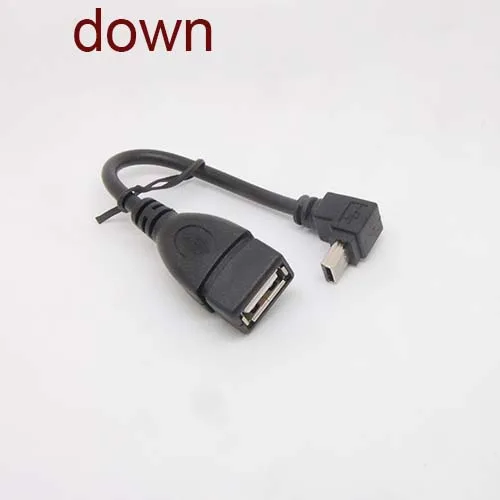 10 шт. 90 градусов вниз угол Мини 5pin USB папа к гнезду зарядное устройство кабель для