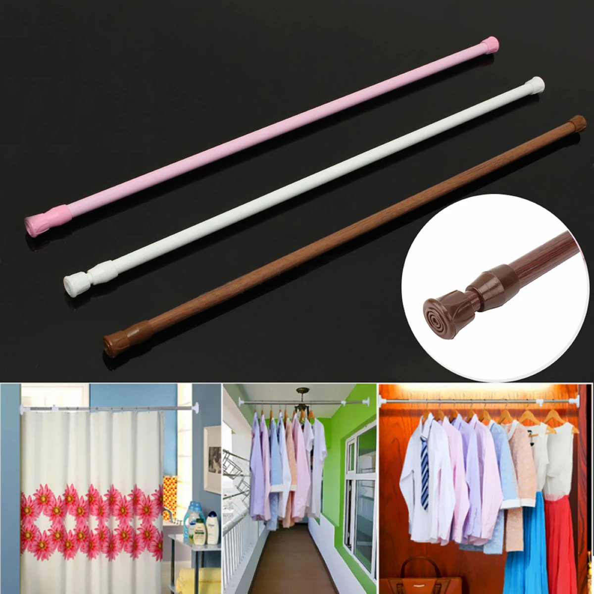 Раздвижная телескопическая Вешалка для штор ванной комнаты 60 110 см|curtain rod|bathroom