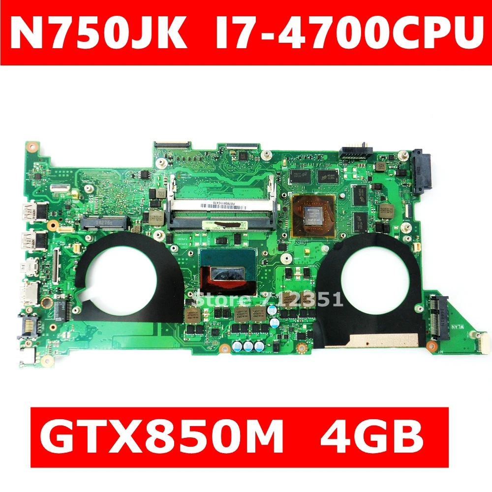 N750JK MA_BD._ OM/I7 4700HQ/AS GTX850M 4 Гб материнская плата REV 3 0 для ASUS N750J N750JV ноутбука HM86 тест 100%
