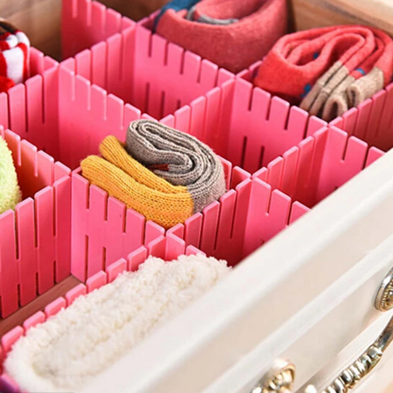 DIY 4 ломтика коробка для хранения утолщаются Регулируемые перегородки