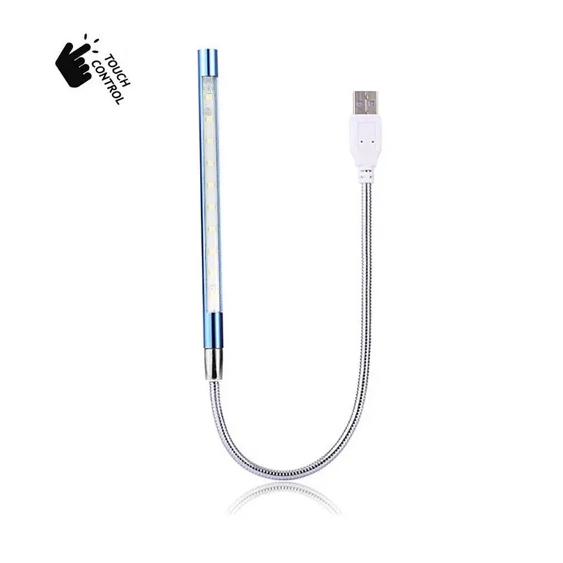 Blue Sanyi USB фонарик гибкий ультра яркий мини 10 светодиодов лампа ПК ноутбук удобный для чтения - Испускаемый цвет: Blue