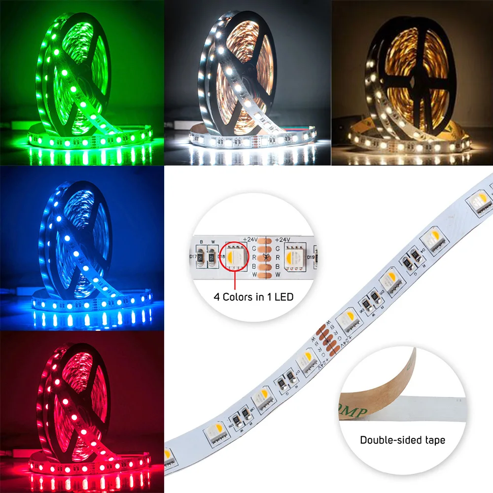 Светодиодная лента 16 4 фута 5 м 5050 RGBW RGBWW в 1 RGB + теплая белого цвета 60 светодиодов/м