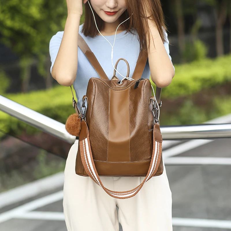 3-in-1 Vintage backpack for women shoulder bag large capacity backpack school bag for teenage girls light ladies travel backpack