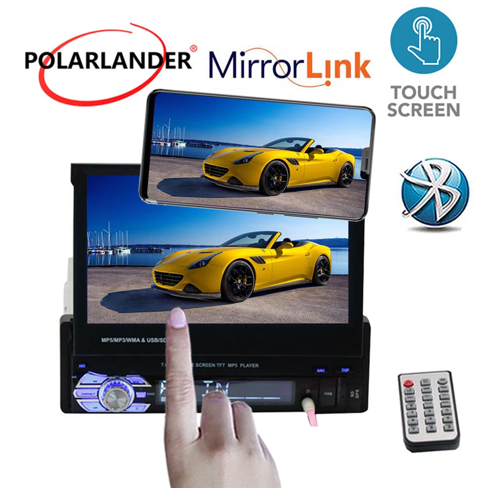 7 &quotголовка GPS Радио кассетный плеер USB/AUX/SD автомобильное радио 1 DIN Bluetooth стерео