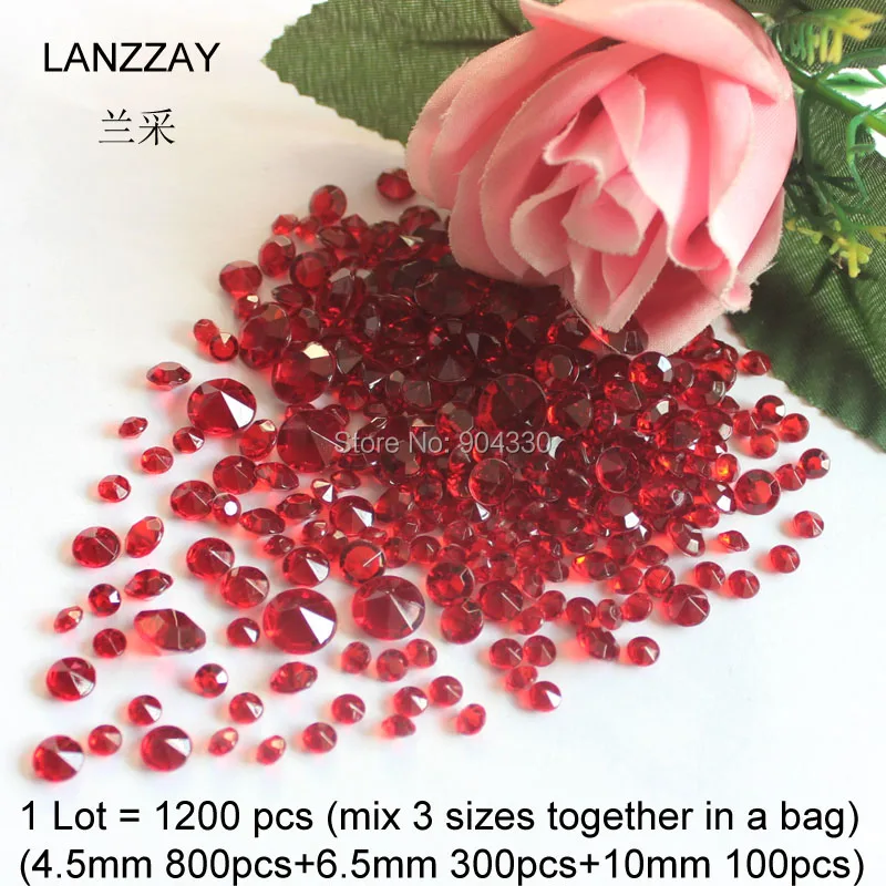 Бесплатная доставка lanzzay 1200 шт. criomson семена красных цветов 3 размера акриловые