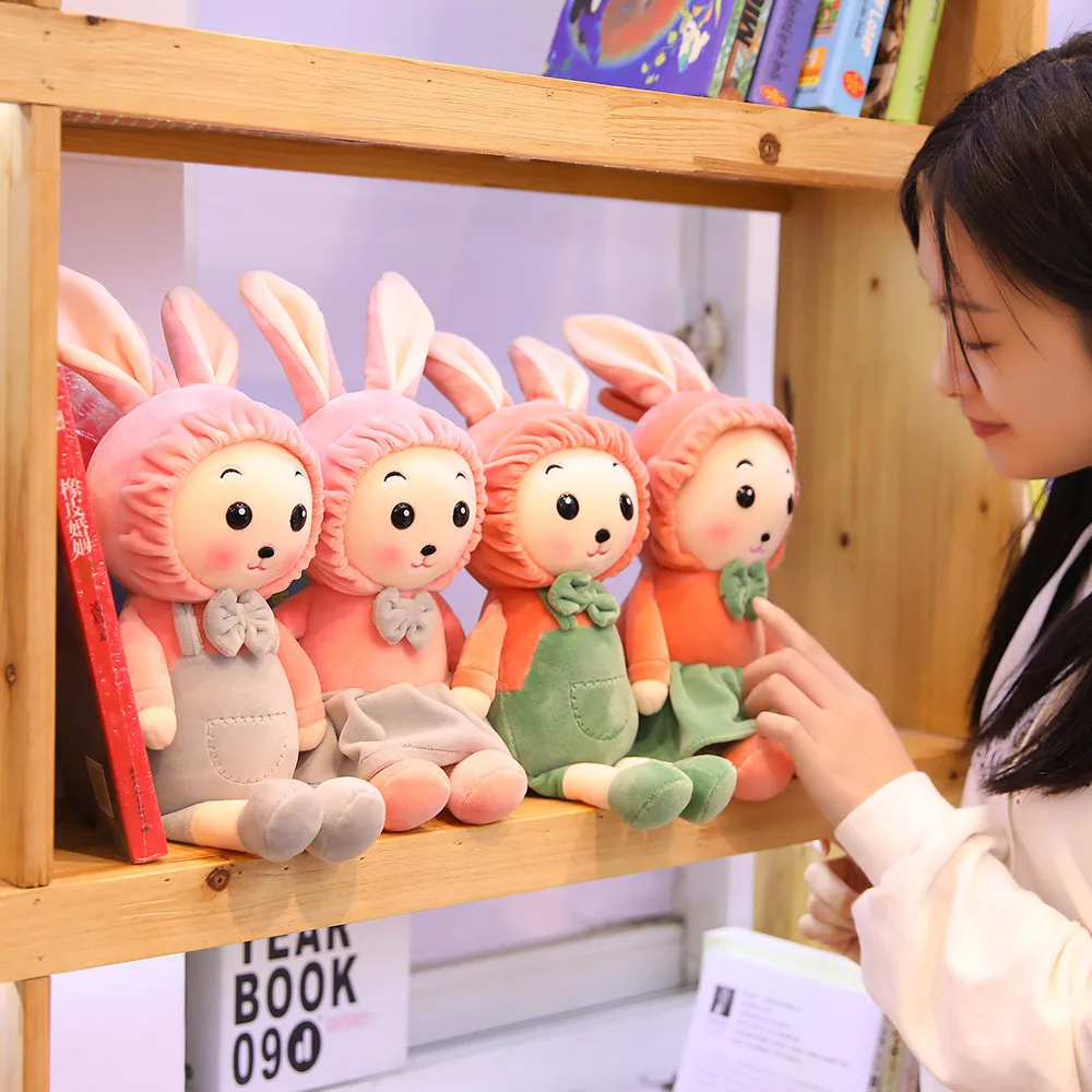 

40-110cm Lovely Dressed Rabbit Plush Toys Stuffed Soft Cute Bunny Animal Doll For Baby Kids Girls Sleeping Pillows Birthday Gift