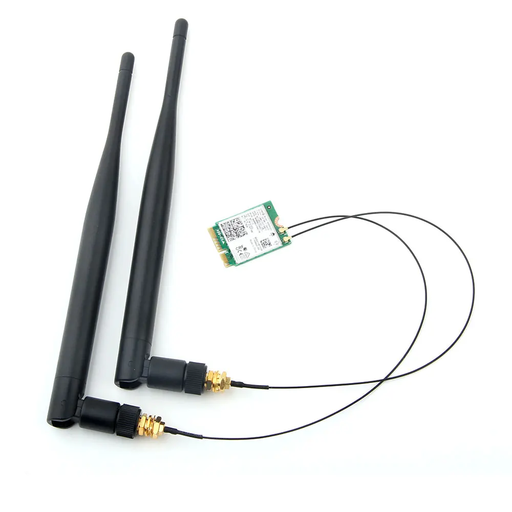 Двухдиапазонный для Intel 9560 9560NGW 802.11ac M.2: CNVio WiFi Bluetooth 5,0 карта+ 6dbi IPEX MHF4 U. fl Для RP-SMA набор внешних антенн - Цвет: ac9560 2xAntenna Set