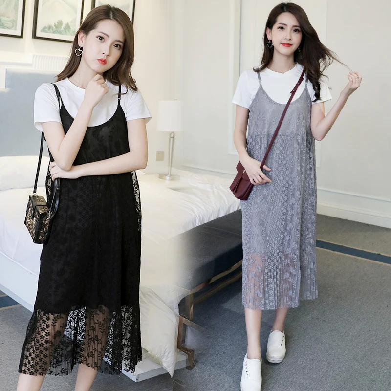 Одежда для беременных летняя одежда из 2 предметов футболка и кружевное