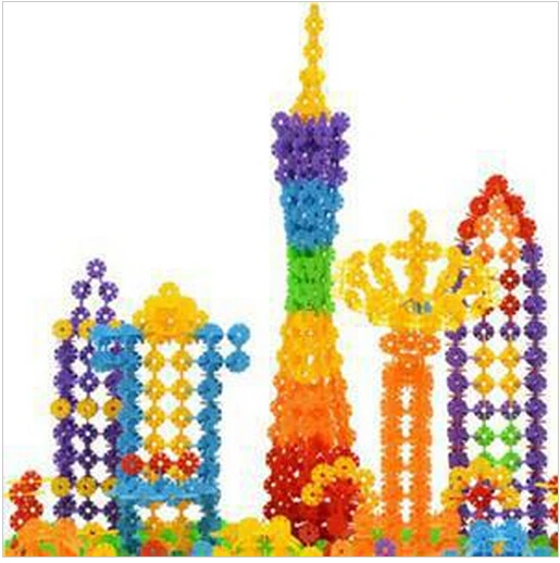 400 шт Новое поступление многоцветные детские строительные блоки Снежинка