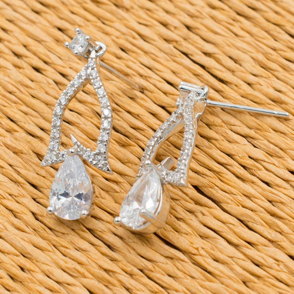 Полный ААА Цирконий Ожерелье Серьги Женщины Комплект Ювелирных Изделий