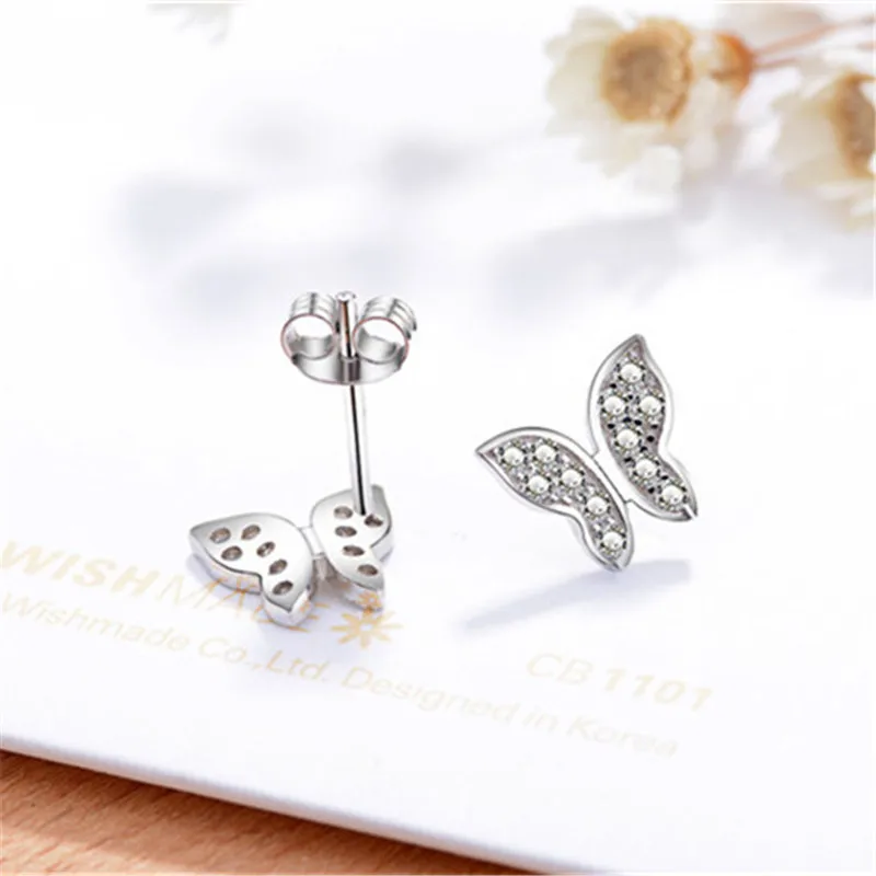 Женские серьги гвоздики из серебра 925 пробы с фианитами|stud earrings|earrings forearrings for women |