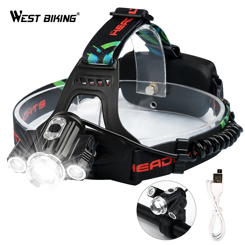 WEST BIKING 800LM передняя фара для велосипеда головной светильник регулируемый