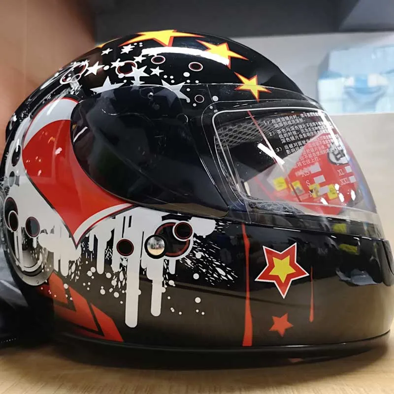 Детский мотоциклетный полный шлем гоночный с теплым воротником capacete для