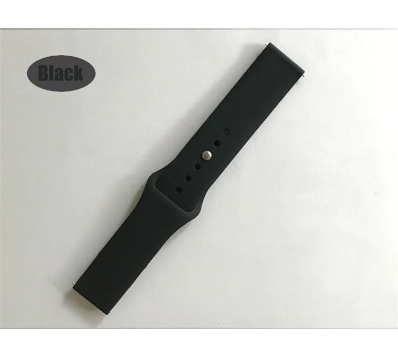 Черный Мягкий силиконовый ремешок для часов для Xiaomi Huami Amazfit Bip ремешок на запястье 20 мм ремешок для наручных часов для Mijia для Garmin vivoactive 3 - Цвет: Черный