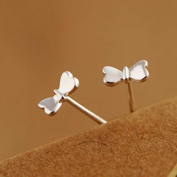 925 white nail simple smooth small butterfly pure fungus jewelry factory direct sales | Украшения и аксессуары