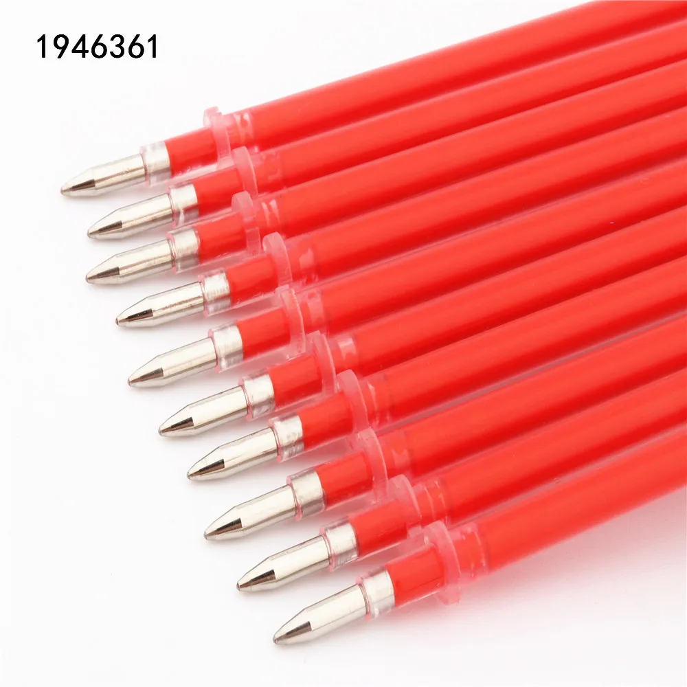 C- 10pcs red Высокое качество Черный Синий Красный чернильный стержень сменный гелевый карандаш Пуля для тонкого наконечника чернильный картридж школьные студенческие офисные канцелярские принадлежности подарок для любви - Цвет: C- 10pcs red