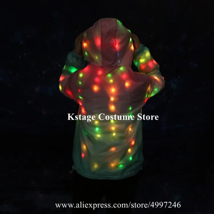 RE37 Rave party wears светодиодная куртка для бальных танцев светодиодные костюмы цветное
