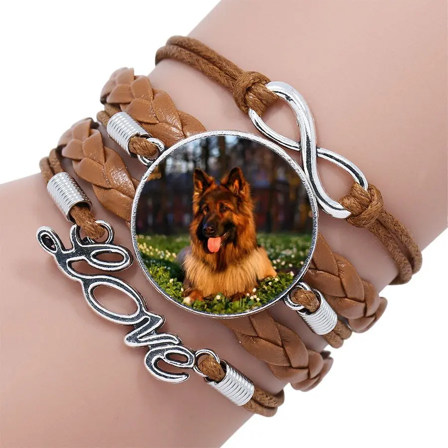 Lover dog дешевые модные ювелирные изделия Многослойный черный/коричневый кожаный