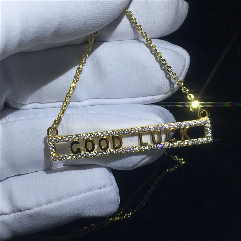 

2018 Good Luck pendant With necklace 925 Sterling silver AAAAA zircon Cz Engagement wedding Pendants for women