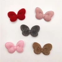 50pcslot 2 64cm plush bowknot padded appliques for diy clothes sewing supplies diy hair bow decoration