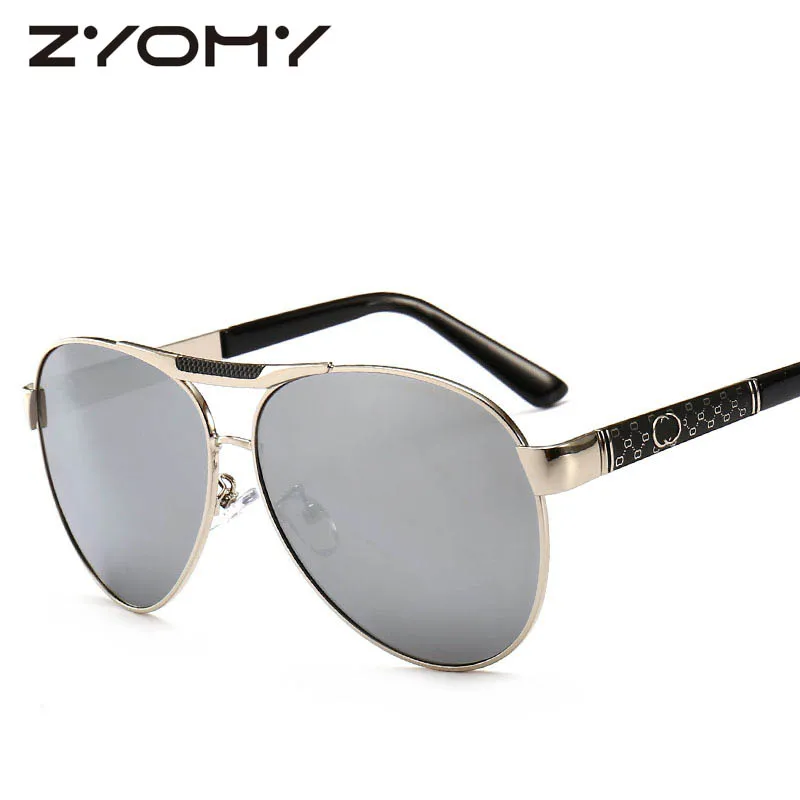 Zyomy модные очки овальная металлическая оправа Oculos de sol поляризованные очки для вождения брендовые Дизайнерские мужские солнцезащитные очки мужские очки