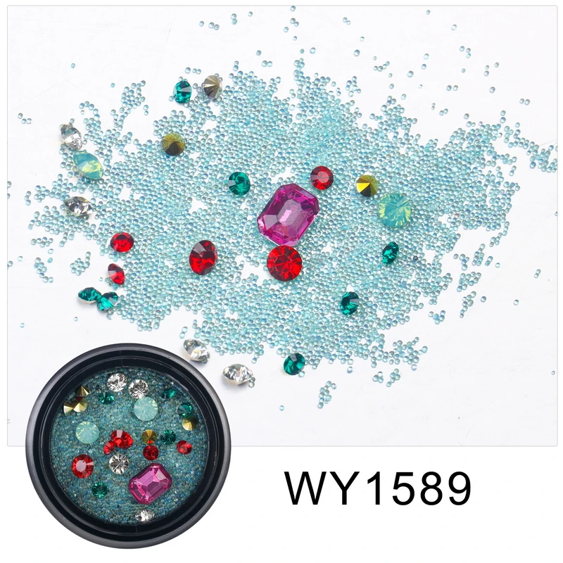 Elessical Mix Size Multi-color Rhinestone Nail Art Jewelry Tiny Glass Beads Decoration Gem Stone DIY Manicure | Красота и здоровье