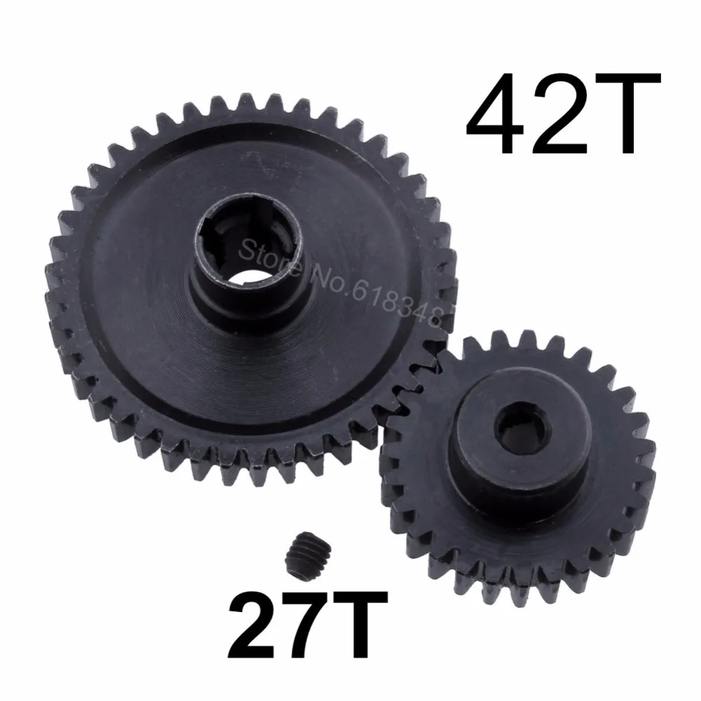 Металл Diff основная шестерня 42T редукция шпоры + 27T шестерни для 1/18 WLtoys |gear 42t|main