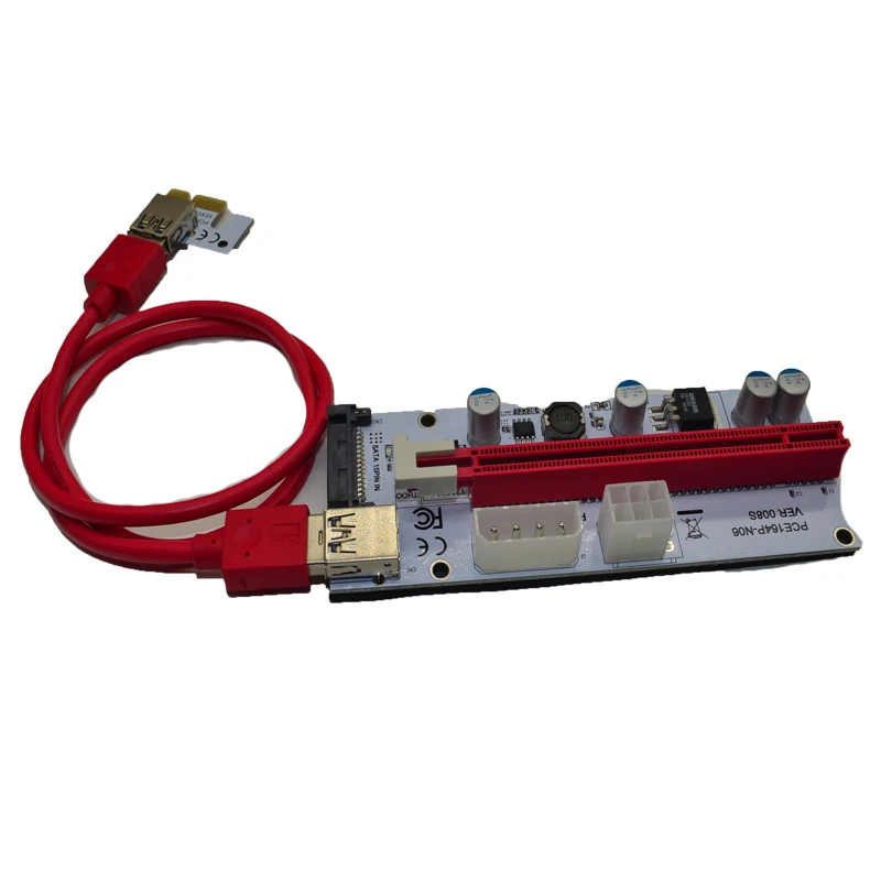 VER008S 0 6 M PCI-E расширитель Платы PCI Express 1X к 16X USB 3 с 4pin 6pin 15Pin SATA источник питания для
