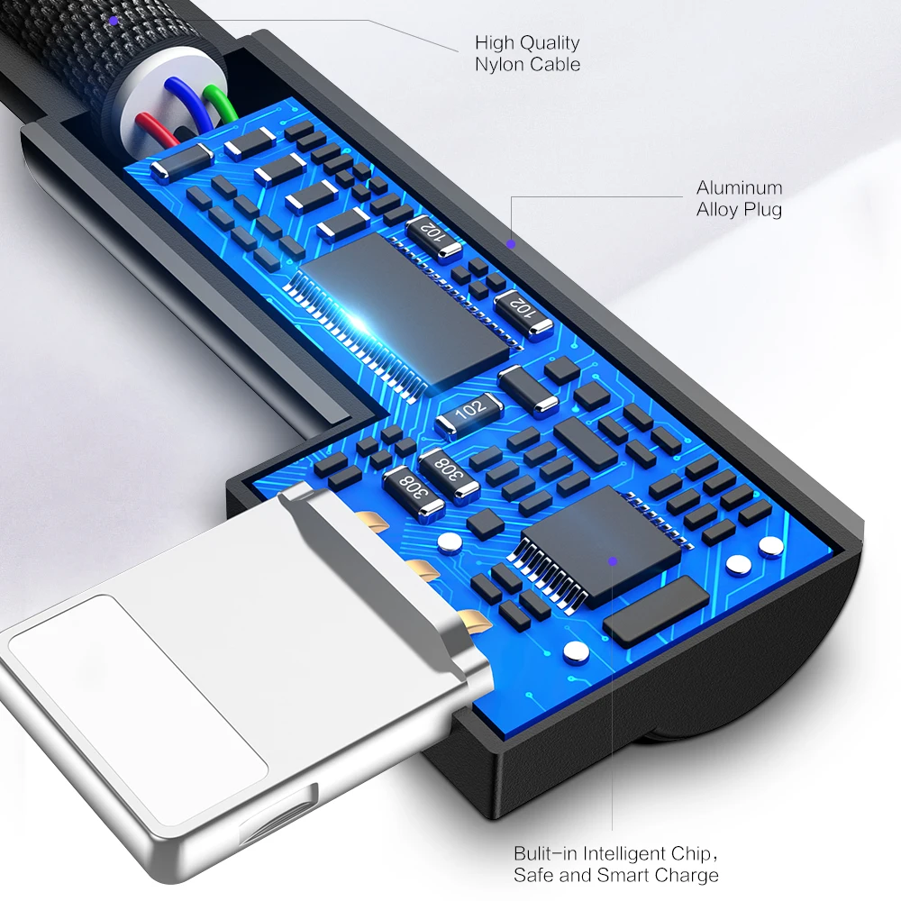 USB-кабель RAXFLY 3 в 1 8-контактный кабель Micro USB Type C для Xiaomi Redmi Note 7 usb-кабель с
