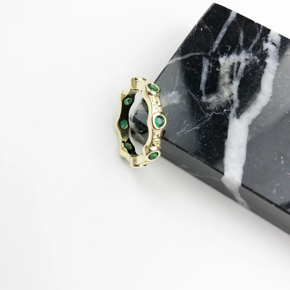 Золотое кольцо с зеленым камнем подарок для женщин и мужчин ювелирные изделия из