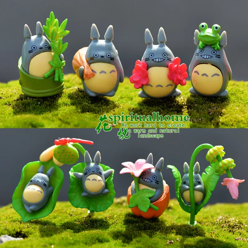 

8PCS Moss micro-landscape pendulum Totoro doll landscaping decorations Miniature Garden miniature