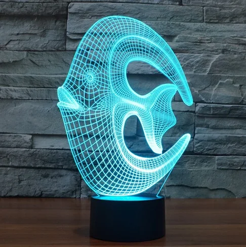 Горячая креативная 3D акриловая лампа Милая Коралловая рыба Led USB ночник 7 цветов Изменение DC 5 V настроение свет настольная лампа дропшиппинг - Испускаемый цвет: changeable