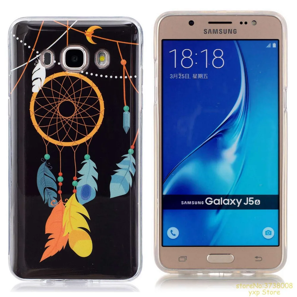 Светящийся чехол для телефона Samsung J5 2016 J510 мягкий светящийся в темноте из ТПУ и
