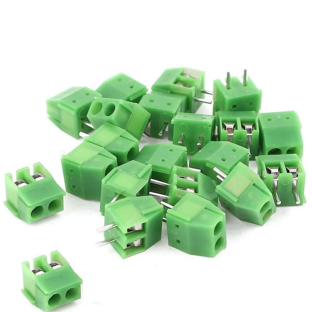 50 шт 3 5 мм Шаг 2 pin пути прямой контакт PCB винтовой клеммный блок разъем|screw terminal block