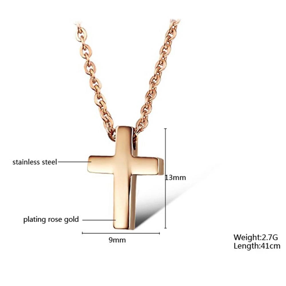 Женская цепочка из нержавеющей стали с кулоном в виде креста|cross pendant necklace|fashion