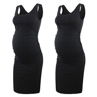 maternity women dress pregnancy dresses mama clothes flattering side ruching scoop neck pregnant womens clothing