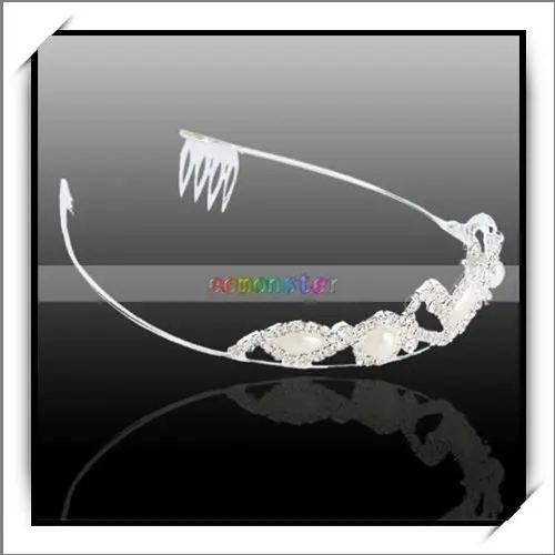 Free Shipping Heart Style Man Made Pearl Rhinestone Crown Headbandt 100% brand new and high quality 16003749 | Красота и здоровье