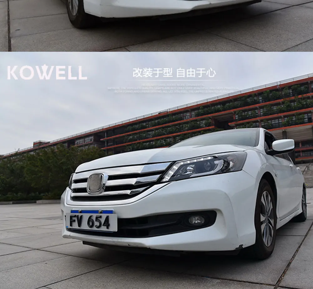 KOWELL автомобильный Стайлинг для VLAND налобный фонарь для Honda Accord- светодиодный налобный фонарь для Accord 9th Gen Bi-Xenon объектив plug and play