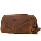 Сумка из натуральной кожи для мужчин и женщин, женские модные косметические Чехлы для туалетных принадлежностей, ручная косметичка, дорожная сумка