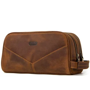 Сумка из натуральной кожи для мужчин и женщин, женские модные косметические Чехлы для туалетных принадлежностей, ручная косметичка, дорожная сумка