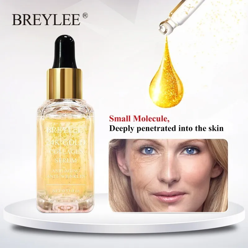 BREYLEE 24k Золотая сыворотка коллагеновая эссенция против старения морщин уход за