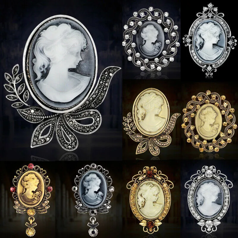 Женская Винтажная брошь на пуговицах с кристаллом серебристого и золотого цвета