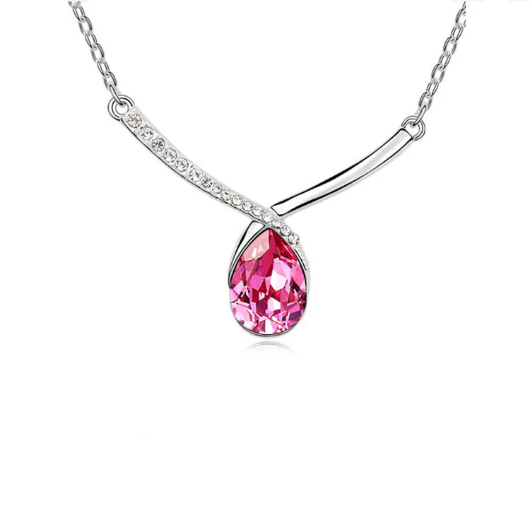 Оптовые продажи австрийский кристалл капли воды кулон ожерелья звено цепи